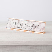 Porte-nom Pour Bureau Employé de bureau de marbre moderne (Devant)