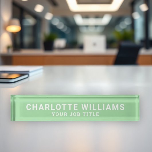 Porte-nom Pour Bureau Employé de bureau Vert Menthe Moderne