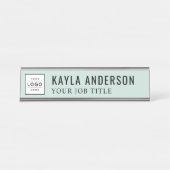 Porte-nom Pour Bureau Employé de logo vert Mist moderne (Devant)