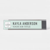 Porte-nom Pour Bureau Employé de logo vert Mist moderne (Devant)