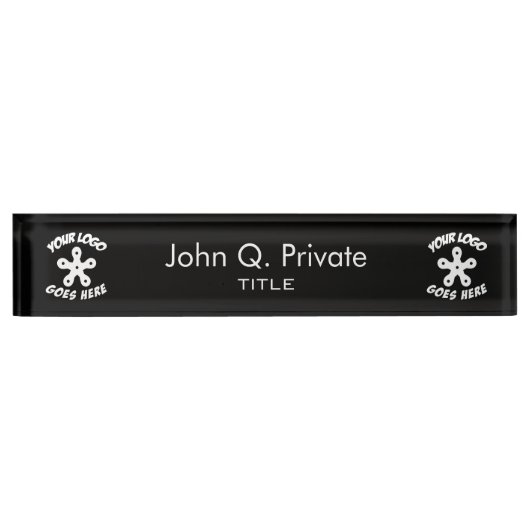 Porte-nom Pour Bureau Employez votre propre logo fait sur commande (Devant)