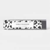 Porte-nom Pour Bureau Empreinte de léopard personnalisable (Devant)