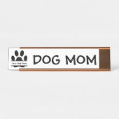 Porte-nom Pour Bureau Empreinte de patte maman chien (Devant)