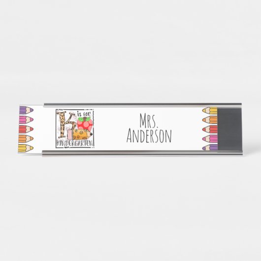 Porte-nom Pour Bureau Enseignant de jardin d'enfants (Devant)