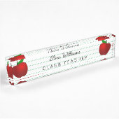 Porte-nom Pour Bureau Enseignant de l'école Red Apple gouverné Lined