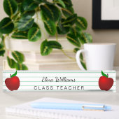Porte-nom Pour Bureau Enseignant de l'école Red Apple gouverné Lined