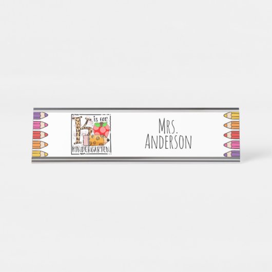 Porte-nom Pour Bureau Enseignant de maternelle (Devant)