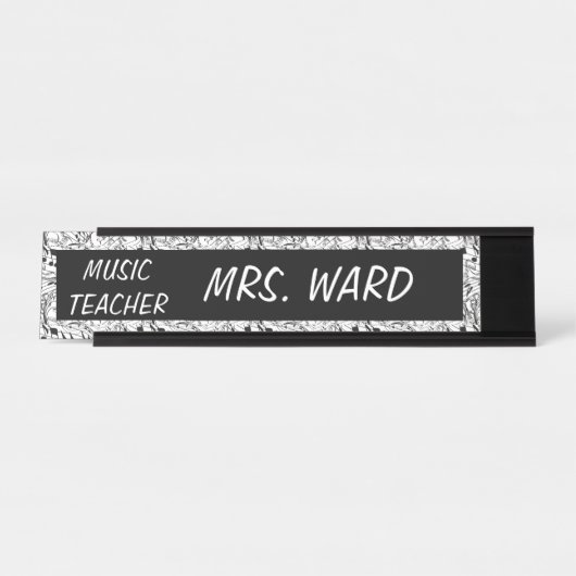 PORTE-NOM POUR BUREAU ENSEIGNANT DE MUSIQUE (Devant)