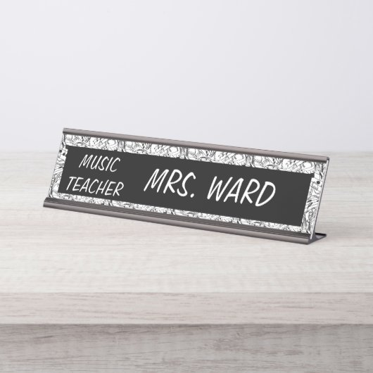 PORTE-NOM POUR BUREAU ENSEIGNANT DE MUSIQUE (Devant)