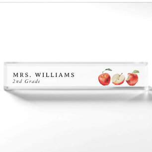 Porte-nom Pour Bureau Enseignant des pommes aquarelle