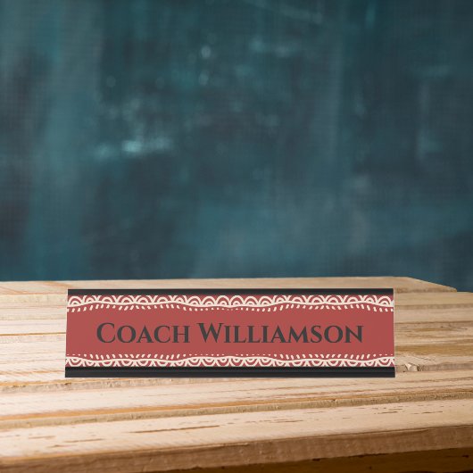 Porte-nom Pour Bureau Enseignant Entraîneur Décor africain professionnel