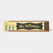 Porte-nom Pour Bureau Enseignant Professeur Fleurs professionnelles (Devant)