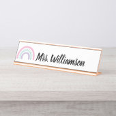 Porte-nom Pour Bureau Enseignant Professionnel Arc-en-ciel (Devant)