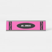 Porte-nom Pour Bureau Enseignant rose Crayon (Devant)