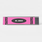 Porte-nom Pour Bureau Enseignant rose Crayon (Devant)