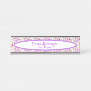 Porte-nom Pour Bureau Enseigne de bureau à fleurs personnalisées Fleurs