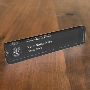 Porte-nom Pour Bureau Enseigne de bureau en acrylique avec logo de notai