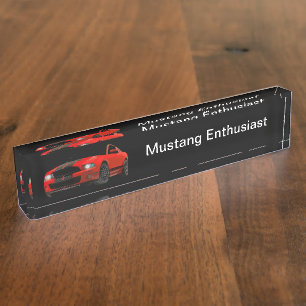 Porte-nom Pour Bureau Enthousiaste de la voiture musculaire cool