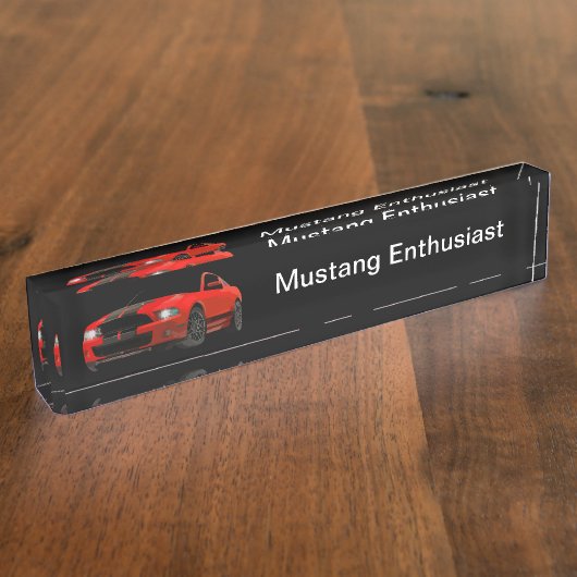 Porte-nom Pour Bureau Enthousiaste de la voiture musculaire cool (Taille)