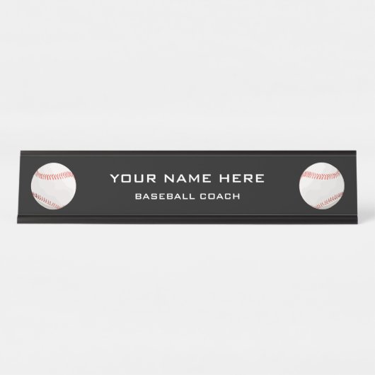 Porte-nom Pour Bureau Entraîneur de baseball (Devant)