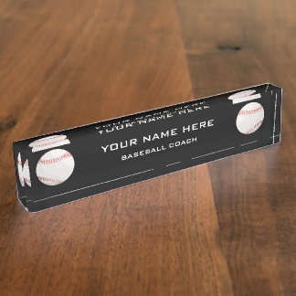 Porte-nom Pour Bureau Entraîneur de baseball