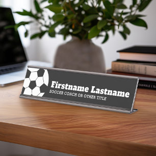 Porte-nom Pour Bureau Entraîneur ou enseignant de ballon de football -