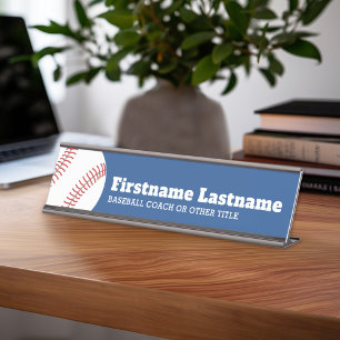 Porte-nom Pour Bureau Entraîneur ou enseignant de baseball - Dessin mod