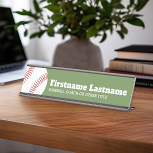 Porte-nom Pour Bureau Entraîneur ou enseignant de baseball - Dessin mod