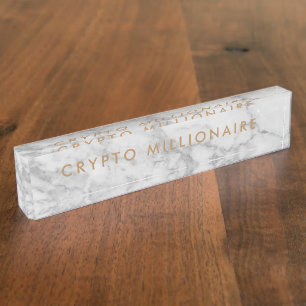 Porte-nom Pour Bureau Entrepreneur millionnaire en crypto-monnaie NFT