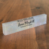 Porte-nom Pour Bureau Entreprise holographique Rainbow (Taille)