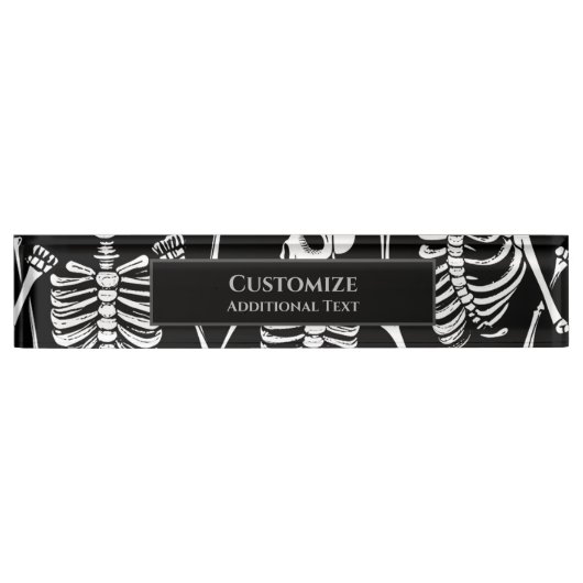 Porte-nom Pour Bureau Équipe de squelette (Devant)
