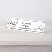 Porte-nom Pour Bureau État de Virginie États-Unis Home Line Art (Devant)