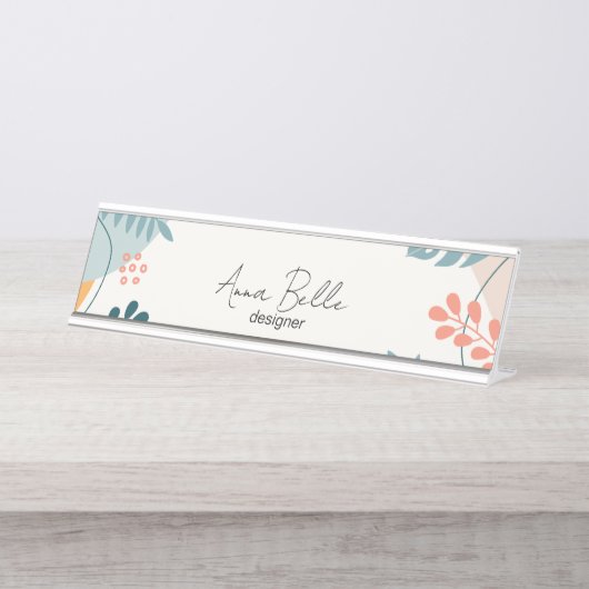 Porte-nom Pour Bureau Été moderne personnalisé (Devant)