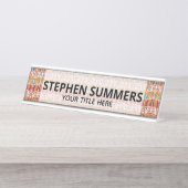 Porte-nom Pour Bureau Ethique Motif d'Afrique tribale (Devant)