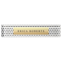 Étiquette chic moderne d'or de point de polka