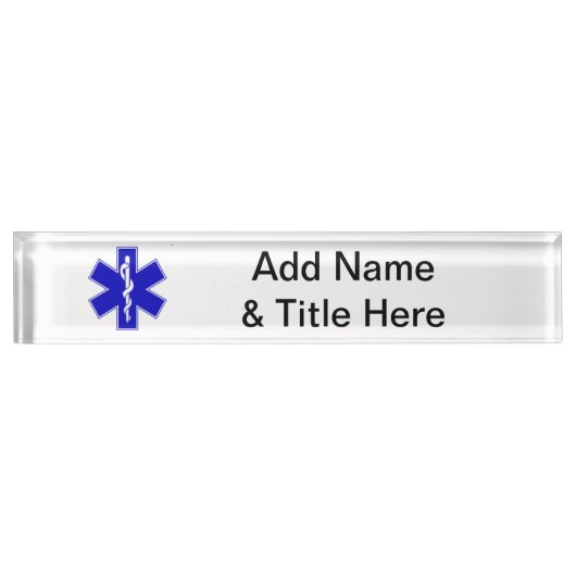 Porte-nom Pour Bureau Étoile d'EMT de la vie (Devant)