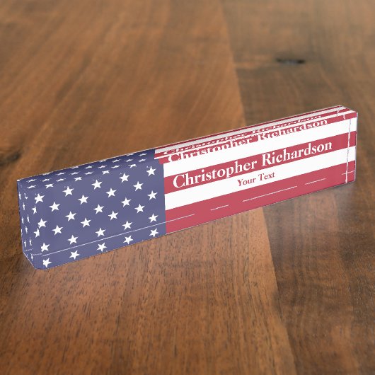 Porte-nom Pour Bureau Étoiles et bandes (Taille)