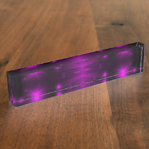 Porte-nom Pour Bureau étoiles lumières violettes