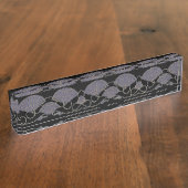 Porte-nom Pour Bureau Éventail Violet Élégant (Taille)