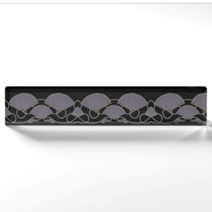 Porte-nom Pour Bureau Éventail Violet Élégant