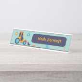 Porte-nom Pour Bureau Excavator Trucks Boys Construction (Devant)