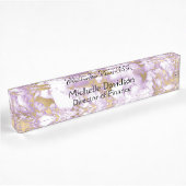 Porte-nom Pour Bureau Exécutif en marbre violet et or