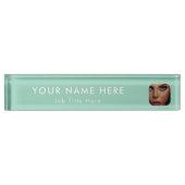 Porte-nom Pour Bureau Exécutif professionnel de photos d'entreprise vert (Devant)