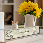 Porte-nom Pour Bureau Executive Monogramme pour dames de classe