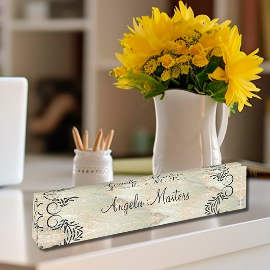 Porte-nom Pour Bureau Executive Monogramme pour dames de classe