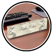 Porte-nom Pour Bureau Executive Monogramme pour dames de classe