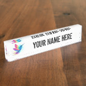 Porte-nom Pour Bureau Exotic Rainbow Hummingbird (Taille)