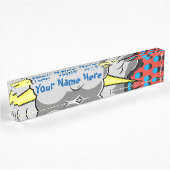 Porte-nom Pour Bureau Explosion comique de style d'art de bruit
