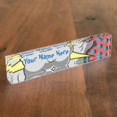 Porte-nom Pour Bureau Explosion comique de style d'art de bruit (Taille)