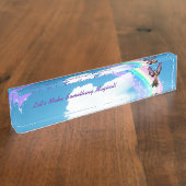 Porte-nom Pour Bureau Faisons un arc en ciel (Taille)